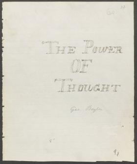 "The Power of Thought," by George Baylor