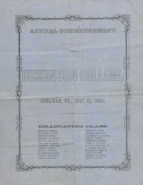 1860 Commencement Program