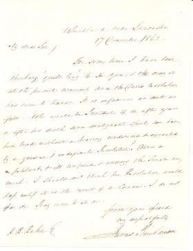 Letter from James Buchanan to Joseph Baker