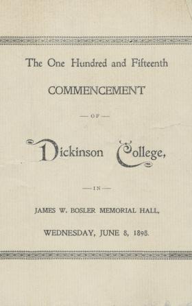 1898 Commencement Program