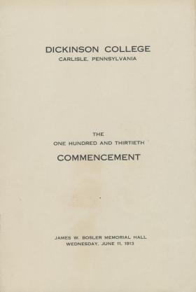 1913 Commencement Program