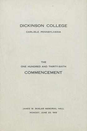 1919 Commencement Program