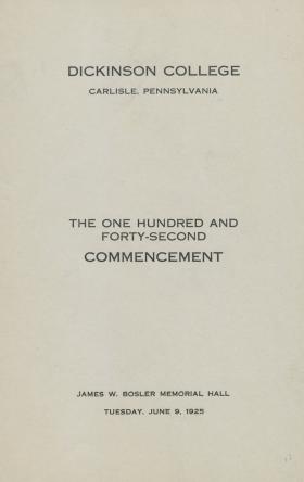 1925 Commencement Program