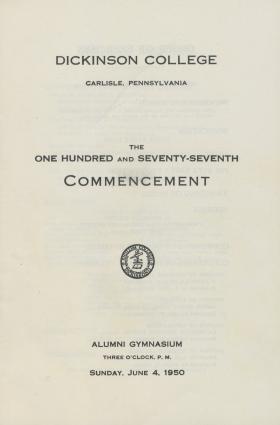 1950 Commencement Program