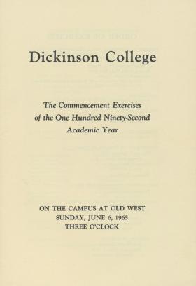 1965 Commencement Program