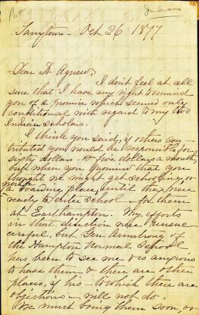 Letter from Amy A. Carothers to Cornelius R. Agnew