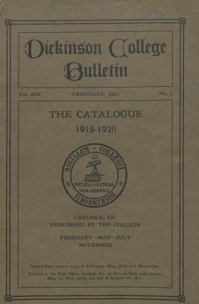 Catalogue of Dickinson College, Annual Session, 1919-20