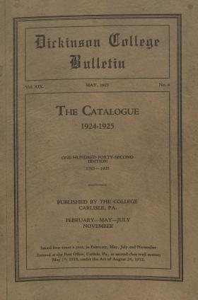 Catalogue of Dickinson College, Annual Session, 1924-25
