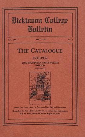 Catalogue of Dickinson College, Annual Session, 1931-32