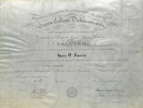 Bachelor of Law Diploma - Harry Frederick