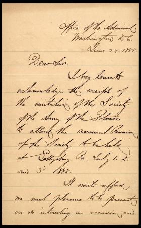 Letter from David Porter to Horatio Collins King