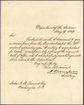 Letter from Jacob Thompson to John Leonard