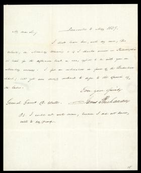 Letter from James Buchanan to Garret Wall 