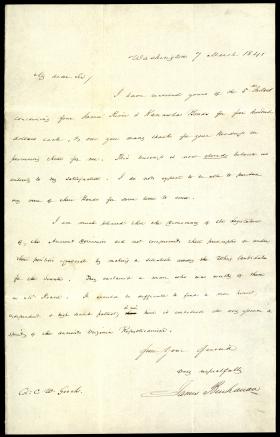 Letter from James Buchanan to C. W. Gooch