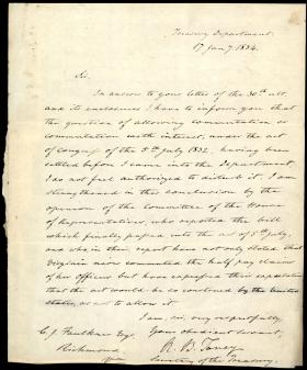 Letter from Roger B. Taney to C. J. Faulkner