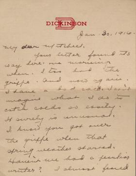 Letter to Mitchell from Unknown Author