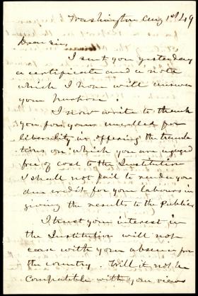 Letter from Joseph Henry to George Marsh