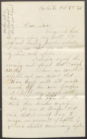 Letter from S. Homer Dosh to Mrs. J. H. C. Dosh