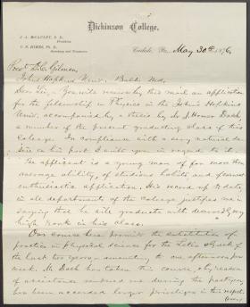 Letter from Charles Himes to Daniel Gilman