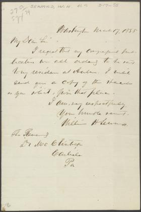Letter from William Seward to John McClintock