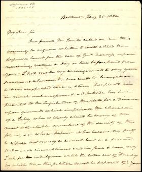 Letter from Roger B. Taney to Richard Coxe