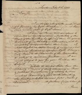 Letter from William Bingham to Benjamin Rush