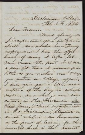 Letter from Albert Slape to James Munroe