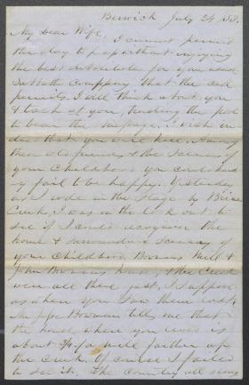 Letters from Charles Collins to Harriet Collins (Jul. - Aug. 1853)