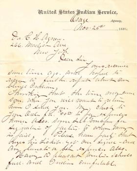 Letter from S. J. Miles to Cornelius Agnew