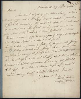 Letter from Thomas Cooper to Ebenezer Bradford