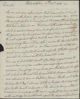 Letter from William Irvine to Henry Dearborn