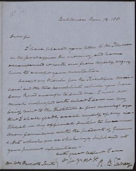 Letter from Roger B. Taney to William P. Smith