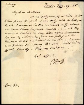 Letter from William Wilkins to Matilda Wilkins