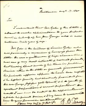 Letter from Roger B. Taney to James Paulding