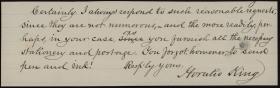 Letter from Horatio King to Unknown Recipient