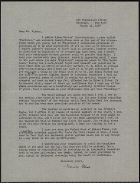 Letter from Marianne Moore to James Watson
