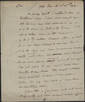 Letter from Thomas Hartley to William Irvine