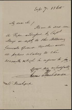 Letter from James Buchanan to William Drinkard