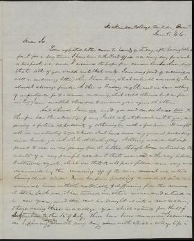 Letter from a Dickinson Student to Joseph T. Soule