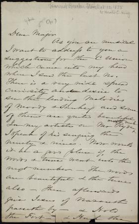 Letter from Harriet Beecher Stowe to Horatio Collins King