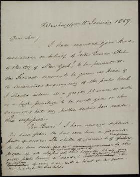 Letter from James Buchanan to New York City Burns Club
