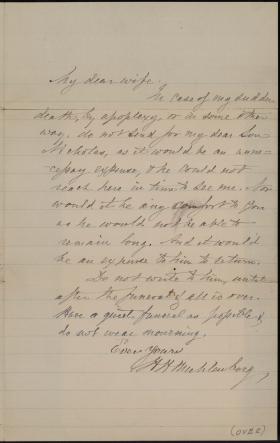 Letter from Hiester H. Muhlenberg to Catharine Muhlenberg