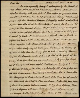 Letter from Charles Nisbet to Alexander Nisbet