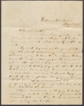 Letter from Samuel Reynolds to His Mother