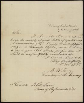 Letter from Roger B. Taney to John Carr