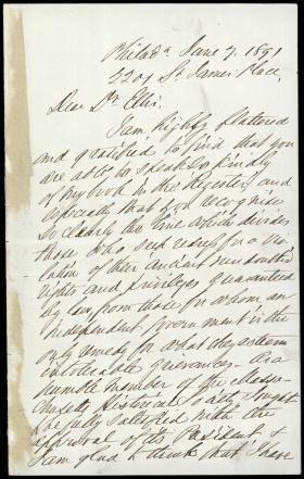 Letter from Charles Stille to George Ellis