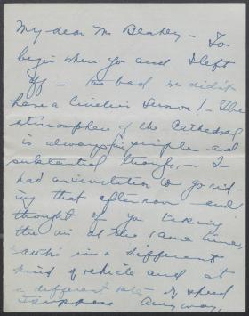 Letter from Jane Perkins to Leonard Blakey