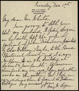 Letter from Mary Logan to William White