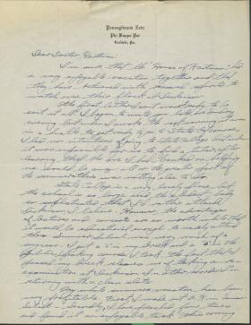 Letter from William Vastine to Dr. Hartman