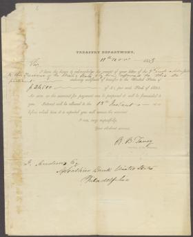 Letter from Roger B. Taney to J. Andrew